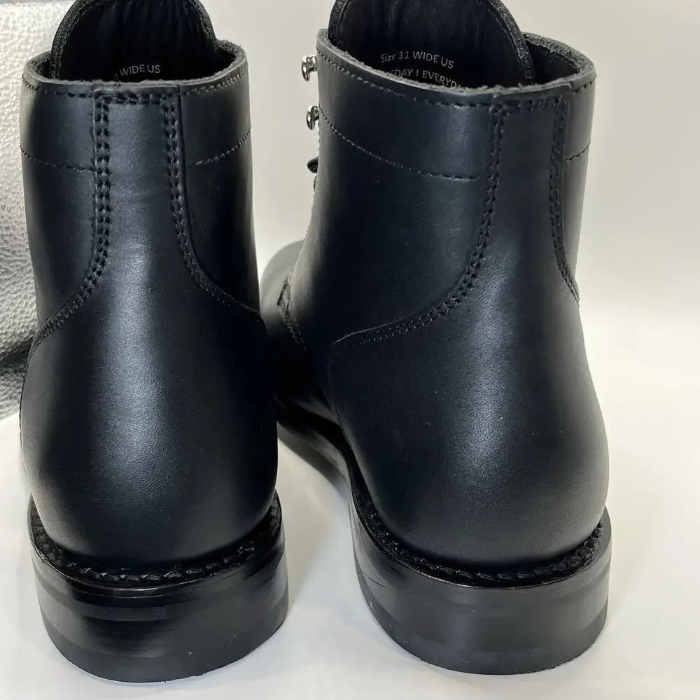 Thursday President Boots Men's 11 Wide Black Matte Rugged Resilient Leather NWOB
